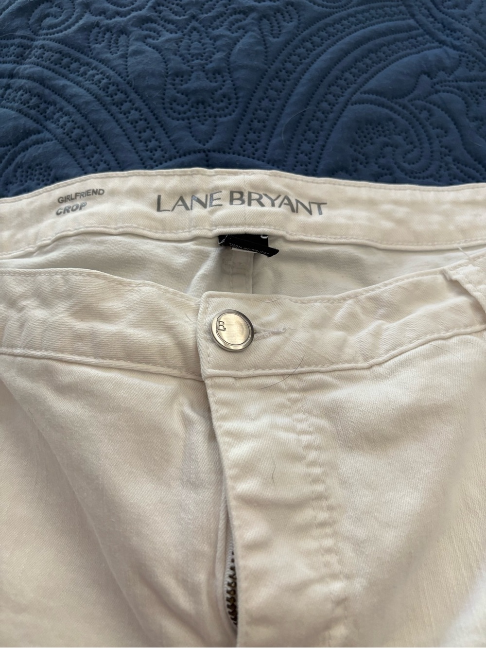 Lane Bryant White Girlfriend Crop jeans